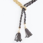 Adriana Knot Tassel Y Chain Mixed Metal Necklace